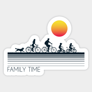 Family on bikes Sticker